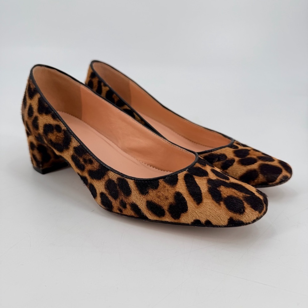 J. Crew Leopard Calf Hair Kate Heels Shoes 7.5